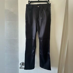 J Brand Jules high rise straight denim - black satin